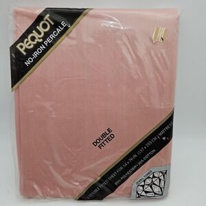 Pequot Vintage Double Fitted Sheet NOS Brand‎ New 54 X 76 Pink